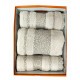 SET 5 PEZZI SPUGNA 2 ASCIUGAMANI + 2 OSPITE + 1 TELO BAGNO JACQUARD SMITH BESANA SABBIA