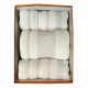 SET 5 PEZZI SPUGNA 2 ASCIUGAMANI + 2 OSPITE + 1 TELO BAGNO JACQUARD SMITH BESANA VANIGLIA