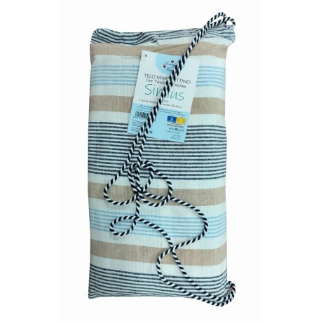 TELO MARE LETTINO CON TASCHE E CUSCINO 75X195CM SIMIUS LOVELY HOME BLU