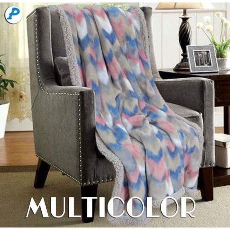 PLAID PILE STAMPATO AGNELLATO MULTICOLOR PEZZOLI