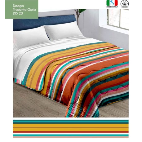 TRAPUNTA INVERNALE MICROFIBRA STAMPATA GIOIA RIGATA MULTICOLORE 20 LOVELY HOME