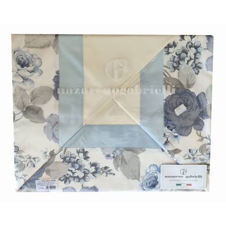 COMPLETO LENZUOLA COTONE MATRIMONIALE PENELOPE NAZARENO GABRIELLI AZZURRO