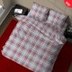 COPRIPIUMINO COTONE KILT GRIGIO QUADRIFOGLIO