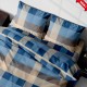 COPRIPIUMINO COTONE SCOTLAND QUADRIFOGLIO BLU