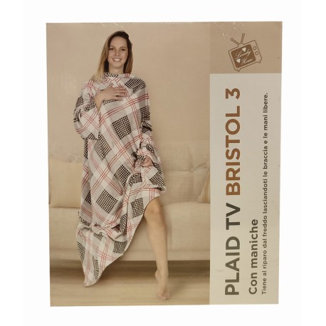 PLAID TV CON MANICHE DONNA PILE BRISTOL 3 LOVELY HOME