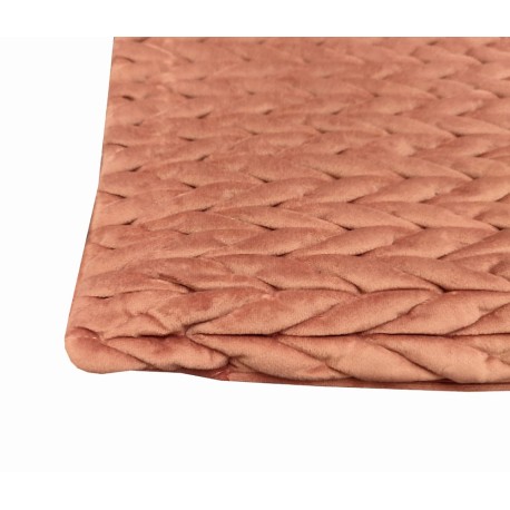 FEDERA CUSCINO ARREDO 50X50CM VELLUTO INTRECCIO LINEA ORO ROSA