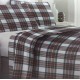 COMPLETO LENZUOLA FLANELLA SCOZZESE ROSSO VERDE MONT BLANC LOVELY HOME