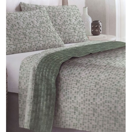 COMPLETO LENZUOLA FLANELLA PALLINI MONT BLANC LOVELY HOME