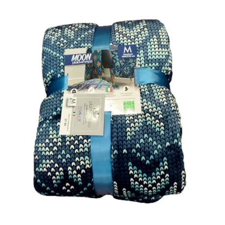 PLAID PILE STAMPATO AGNELLATO MOON SGHOME CELESTE