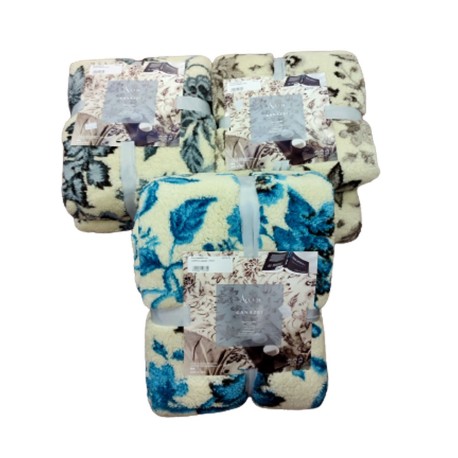 PLAID PILE STAMPATO MATRIMONIALE VELLUTO CANAZEI ACCA24 AMBROSIANA