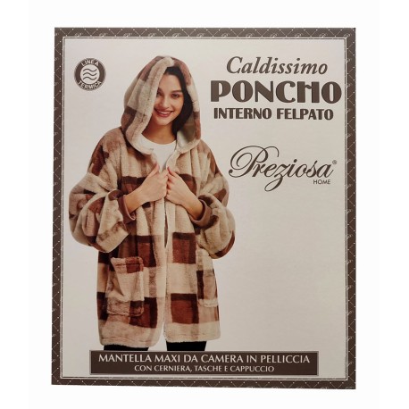 PONCHO MANTELLA DONNA PILE PELLICCIA 0031 PREZIOSA