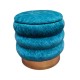 POUF CILINDRO CON CONTENITORE 38X38X38CM CINIGLIA NORA LINEA ORO BLU