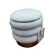 POUF CILINDRO CON CONTENITORE 38X38X38CM CINIGLIA NORA LINEA ORO NATURALE