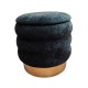 POUF CILINDRO CON CONTENITORE 38X38X38CM CINIGLIA NORA LINEA ORO NERO
