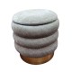 POUF CILINDRO CON CONTENITORE 38X38X38CM CINIGLIA NORA LINEA ORO TORTORA
