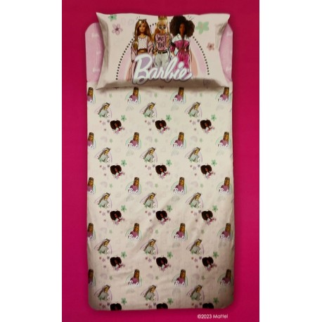 COMPLETO LENZUOLA SINGOLO COTONE BARBIE MATTEI HERMET