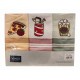 3 PEZZI STROFINACCI SPUGNA COTONE RICAMATO FOOD COKE VINGI