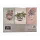 3 PEZZI STROFINACCI SPUGNA COTONE RICAMATO HERBARIUM MENTA COKE VINGI