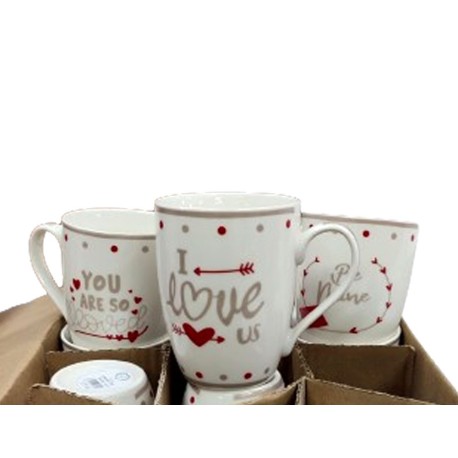 SET 12 TAZZE MUG CERAMICA POIS LOVELY HOME