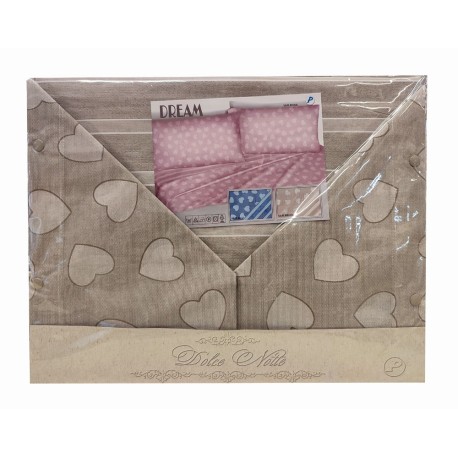 COMPLETO LENZUOLA MATRIMONIALE COTONE DREAM DOLCE NOTTE PEZZOLI