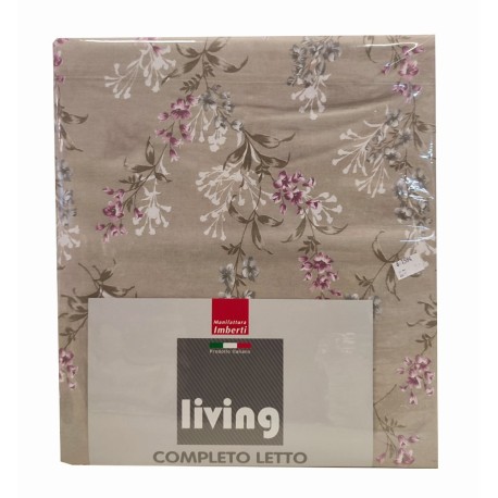 COMPLETO LENZUOLA MATRIMONIALE COTONE LIA LIVING IMBERTI