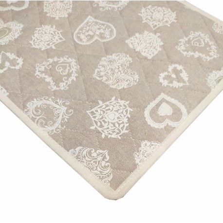 COPPIA TOVAGLIETTE AMERICANE CUORI BEIGE MIROS PEZZOLI