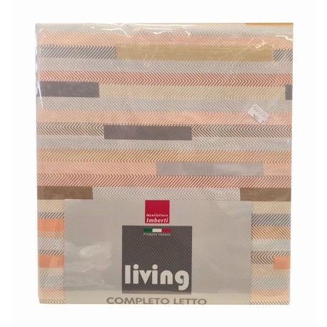 COMPLETO LENZUOLA COTONE MALTO LIVING IMBERTI ARANCIO
