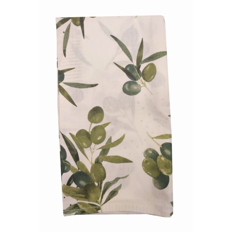 STROFINACCI CONF. 6 PEZZI COTONE OLIVE FONDO BIANCO PEZZOLI