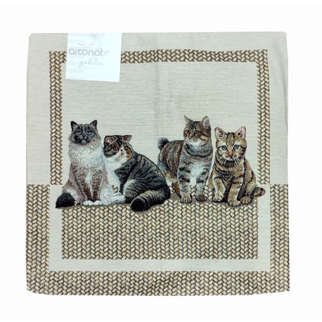 CENTRO RUNNER FODERA CUSCINO GOBELIN GATTI TAA ARCONATE