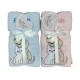 COPPIA SPUGNA ASCIUGAMANO + OSPITE RICAMATO FRIENDS CANE GATTO MELANGIO
