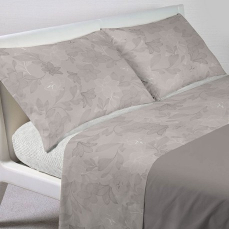 COMPLETO LENZUOLA COTONE LILLY QUADRIFOGLIO BEIGE