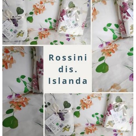 2 PEZZI COMPLETO LENZUOLA MATRIMONIALE COTONE PERCALLE ROSSINI FIORELLINI HOME SWEET HOME