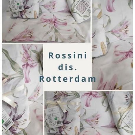 2 PEZZI COMPLETO LENZUOLA MATRIMONIALE COTONE PERCALLE ROSSINI ORCHIDEE HOME SWEET HOME