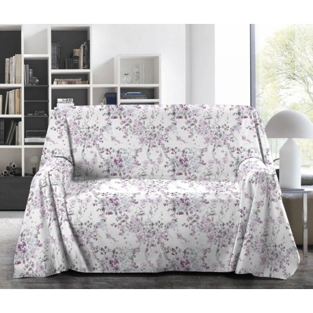 COPRITUTTO COTONE DISEGNO ACQUARELLO QUADRIFOGLIO