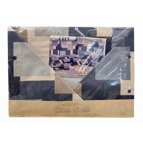 COMPLETO LENZUOLA MATRIMONIALE COTONE CITY DOLCE NOTTE PEZZOLI