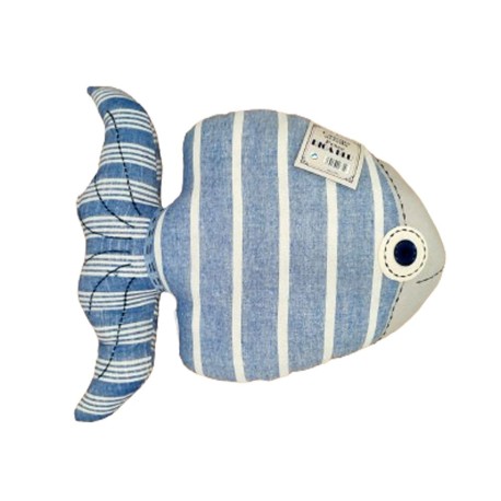CUSCINO ARREDO IMBOTTITO 35CM PESCE RIGA BLU PEZZOLI
