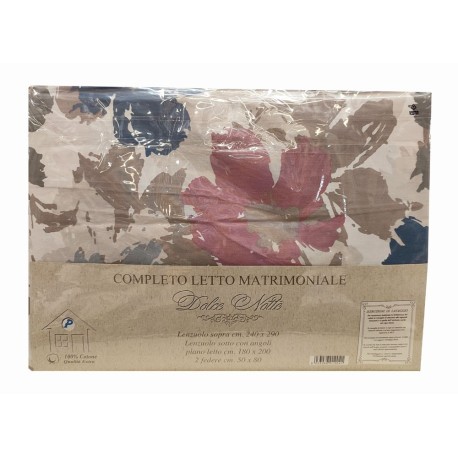 COMPLETO LENZUOLA MATRIMONIALE COTONE KIM DOLCE NOTTE PEZZOLI