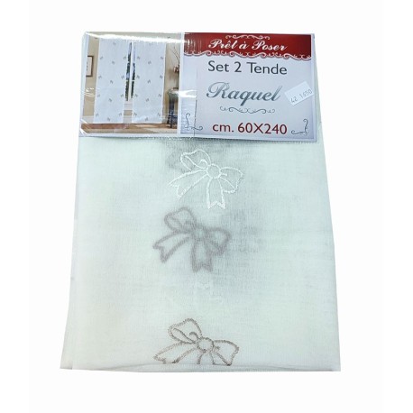 COPPIA TENDE RICAMO FIOCCO RAQUEL VT