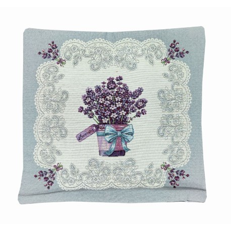 FEDERA CUSCINO ARREDO 45X45CM GOBELIN VASO LAVANDA PEZZOLI
