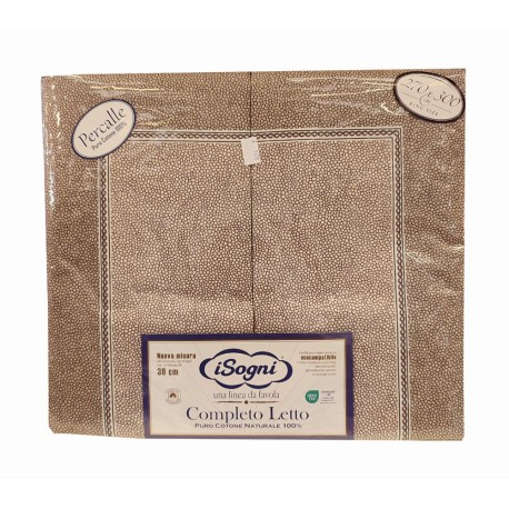 COMPLETO LENZUOLA MATRIMONIALE PERCALLE COTONE 2086 ISOGNI