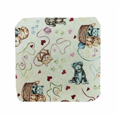 CONFEZIONE 2 PEZZI CUSCINI JACQUARD PER SEDIE FASCE ELASTICHE CANE GATTO EUROTEX