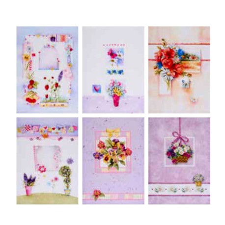 CONFEZIONE 6 PEZZI ASSORTITI STROFINACCI 50X70CM COTONE DIGITALE TIFFANY 16 VINGI
