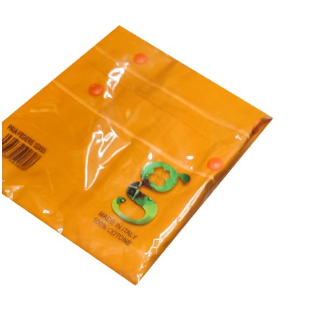 COPPIA FEDERE CUSCINO TINTA UNITA QUADRIFOGLIO ARANCIO