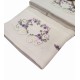 SET SPUGNA RICAMATO ASCIUGAMANO + OSPITE ROMANTICA CUORE FIOCCO LILLA PEZZOLI