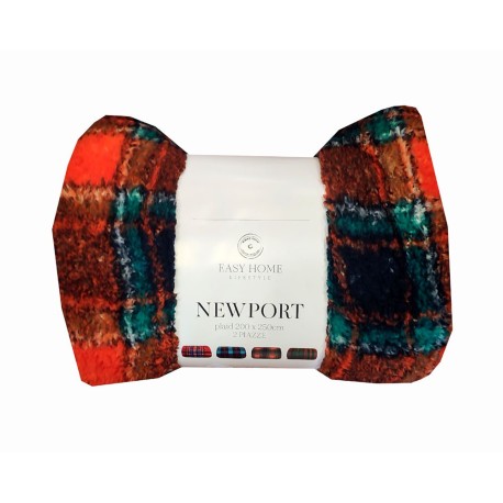 PLAID PILE STAMPATO NEW PORT EASY HOME ARANCIO