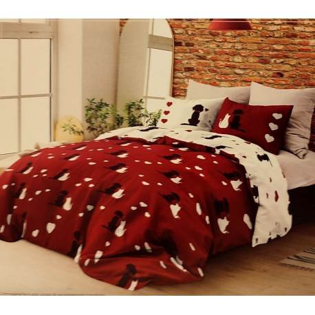 PARURE COPRIPIUMINO MATRIMONIALE COTONE BEST FRIENDS DAUNEX
