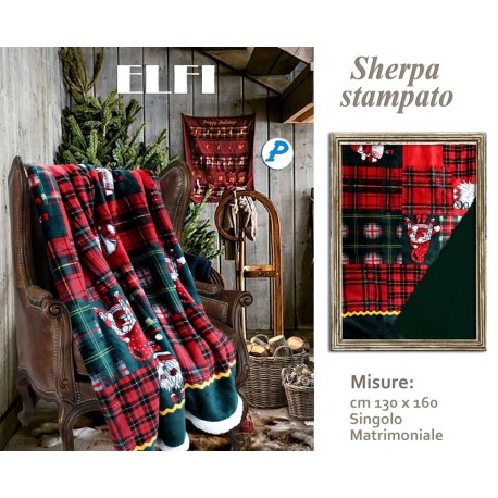 PLAID PILE STAMPATO AGNELLATO ELFI PEZZOLI