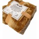 PLAID PILE MATRIMONIALE AGNELLATO TINTA UNITA LIVIGNO HOME SWEET HOME ORO