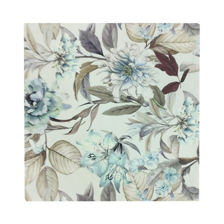 COPPIA FEDERA CUSCINO ARREDO 50X50CM DIGITALE FIORI FONDO PANNA PEZZOLI