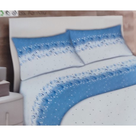COMPLETO LENZUOLA COTONE MATRIMONIALE RIGATO FANTASY NIDO HOME